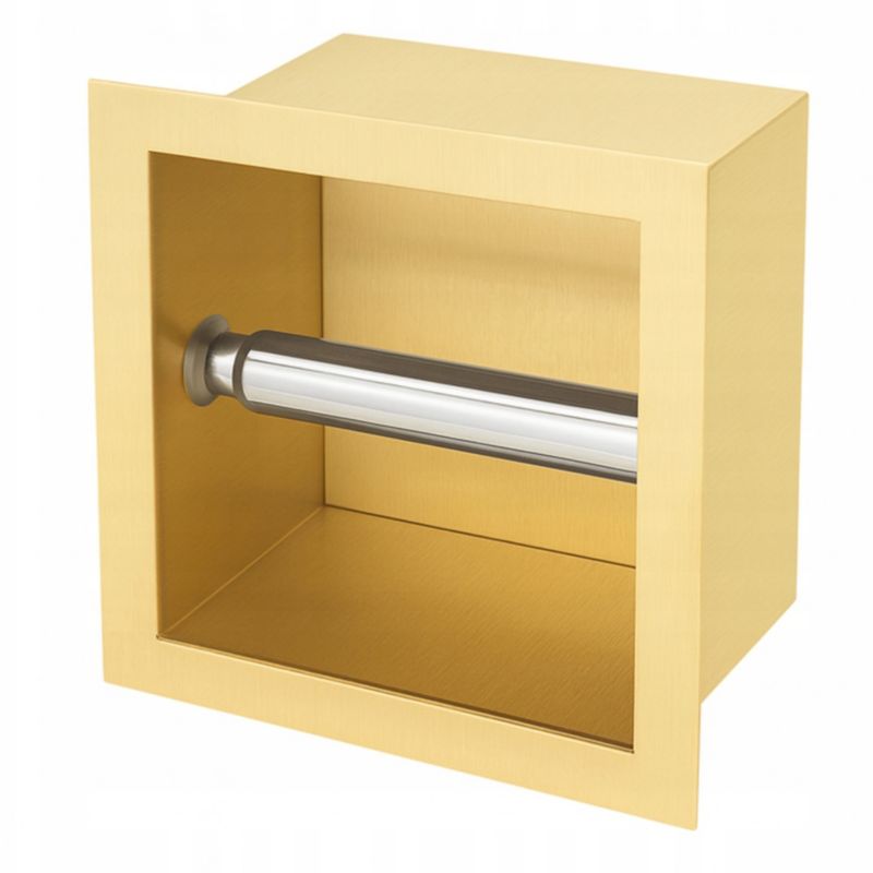Vægniche Toiletrulleholder 16x16x9 cm Guld Rustfrit Stål