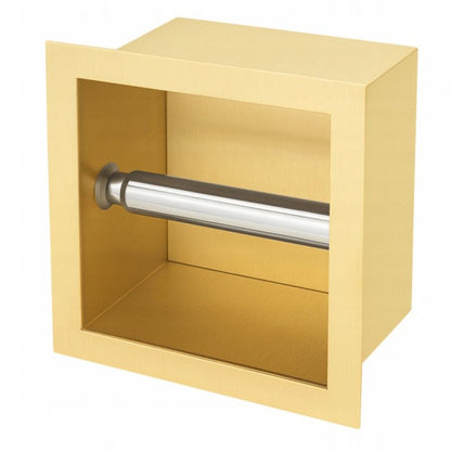 Vægniche Toiletrulleholder 16x16x9 cm Guld Rustfrit Stål