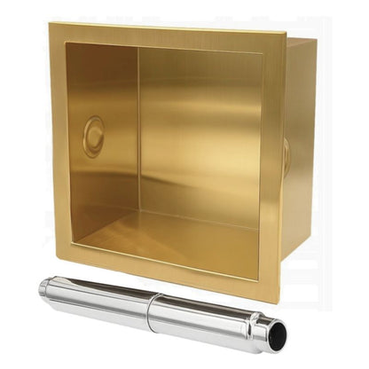 Vægniche Toiletrulleholder 16x16x9 cm Guld Rustfrit Stål