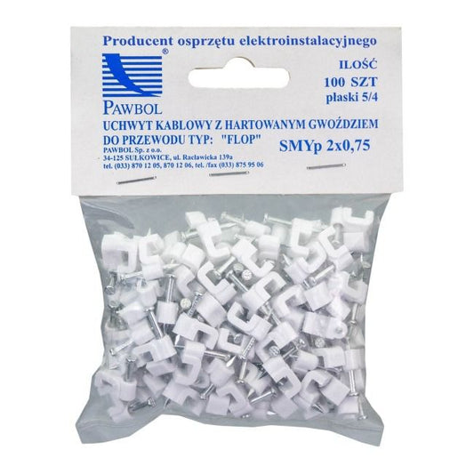 Eglotech plastik kabelholdere 2 x 0,75 mm 100 stk.