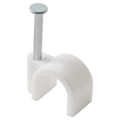 Runde kabelholdere Diall 9 mm hvide 25 stk.