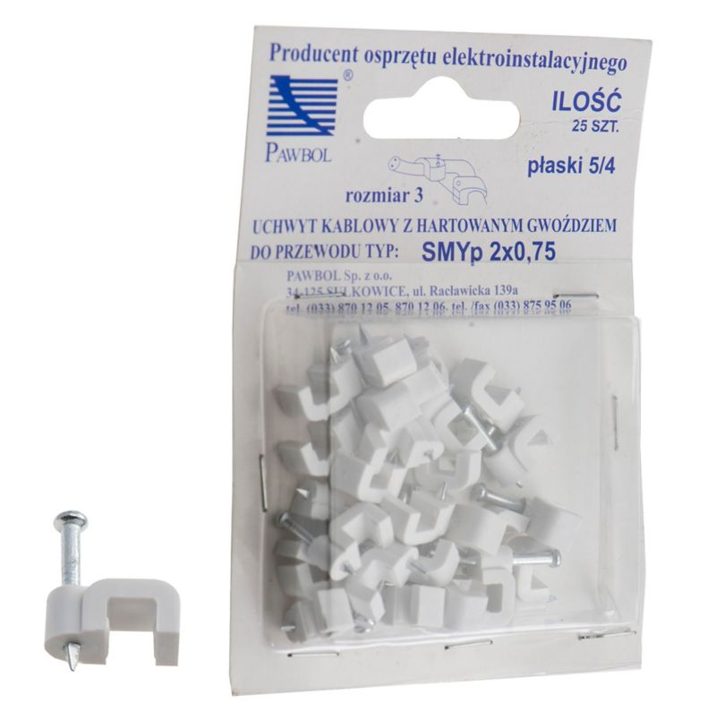 Plastik-kabelholdere Elgotech 2 x 0,75 mm, 25 stk.