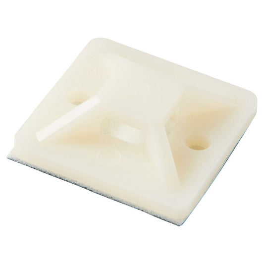 Selvklæbende kabelholdere Diall 25 x 25 mm hvide 25 stk
