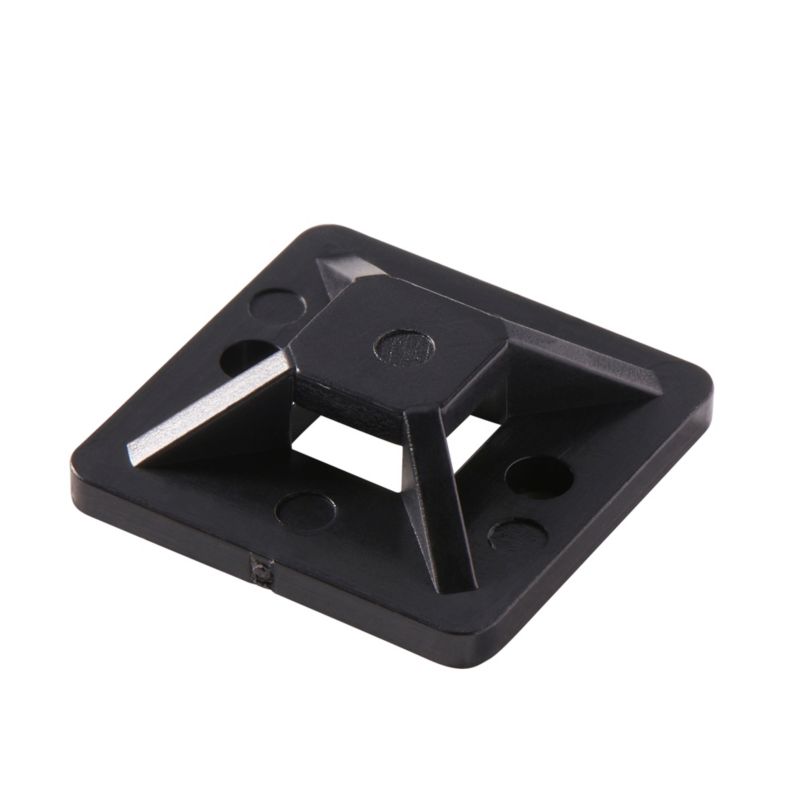 Selvklæbende kabelholdere Diall 25 x 25 mm sorte 25 stk