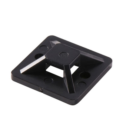 Selvklæbende kabelholdere Diall 25 x 25 mm sorte 25 stk
