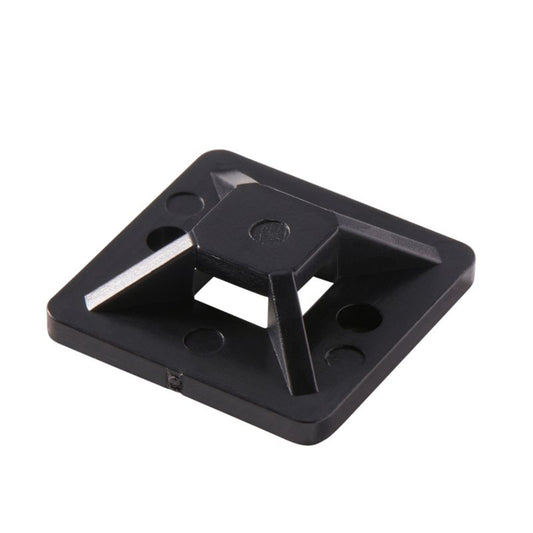 Selvklæbende kabelholdere Diall 25 x 25 mm sorte 25 stk