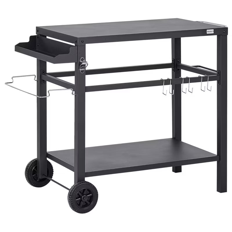Udekøkken Rullevogn Staletti 115x60 cm Sort Stål