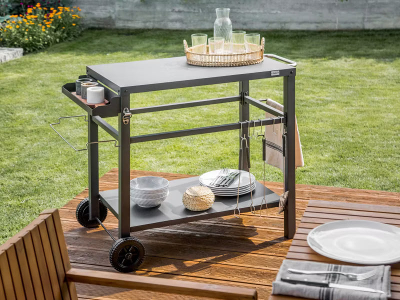 Udekøkken Rullevogn Staletti 115x60 cm Sort Stål
