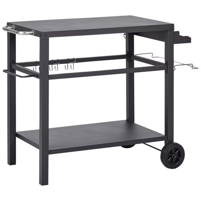 Udekøkken Rullevogn Staletti 115x60 cm Sort Stål