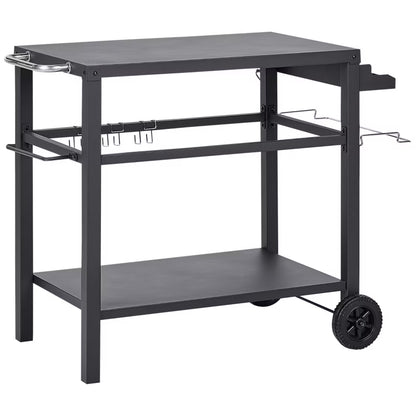 Udekøkken Rullevogn Staletti 115x60 cm Sort Stål