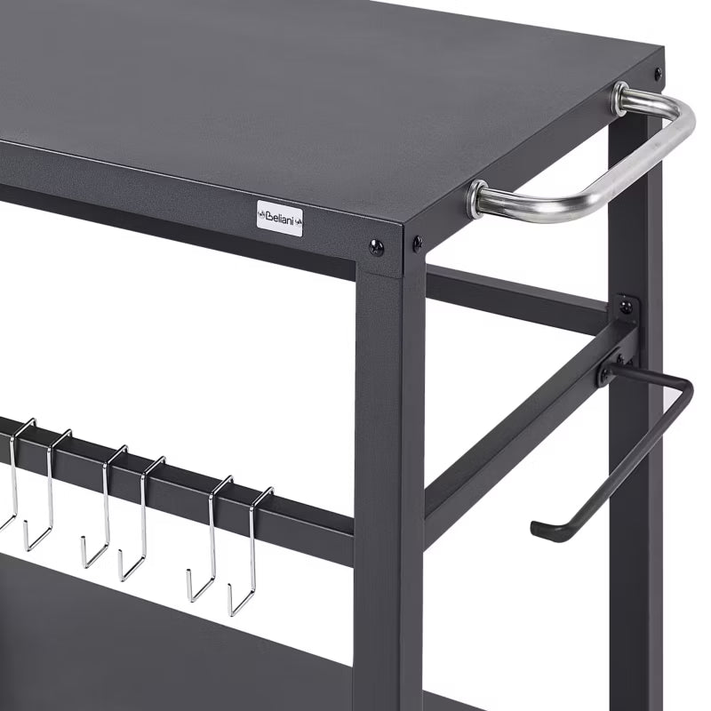 Udekøkken Rullevogn Staletti 115x60 cm Sort Stål