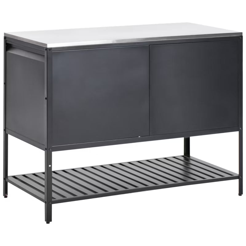 Udekøkkenskab Maenza 120x60 cm Sort Stål