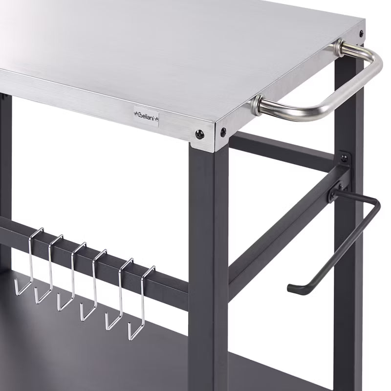 Udekøkkenvogn Spiazzi 115x60 cm Sort Stål