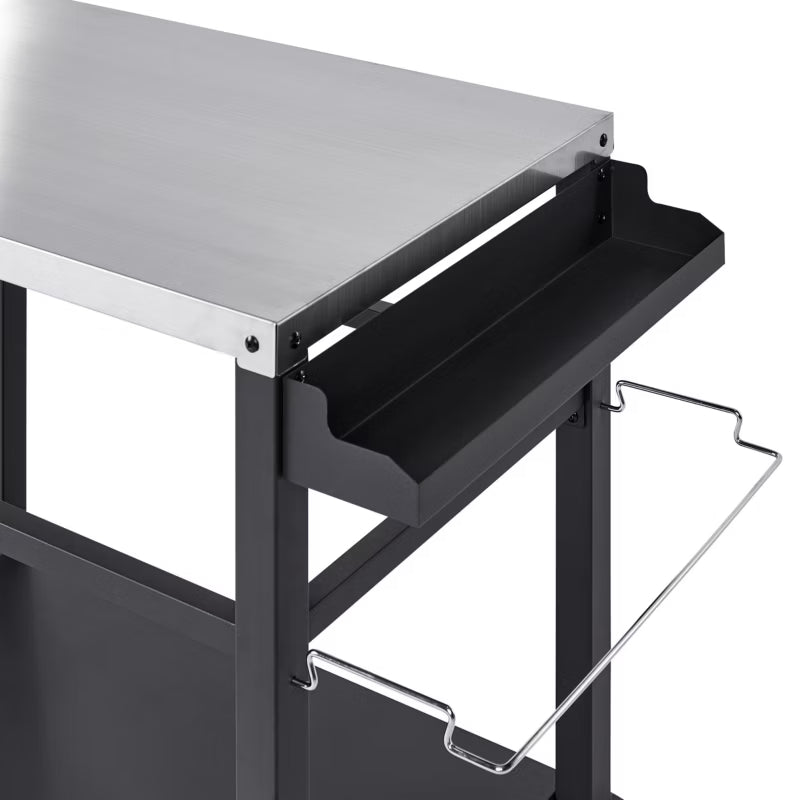 Udekøkkenvogn Spiazzi 115x60 cm Sort Stål