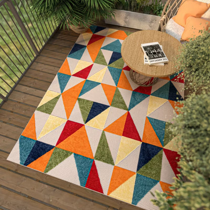Udendørs Tæppe Aventura 160x230 cm Flerfarvet Geometrisk