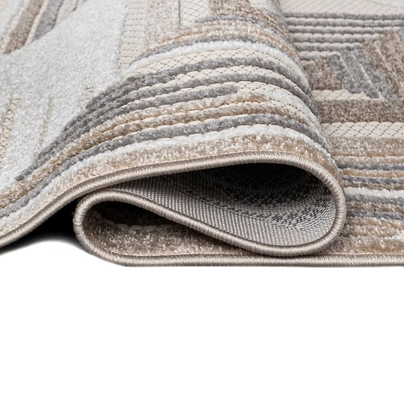 Udendørs Tæppe Fladvævet Beige Creme Geometrisk