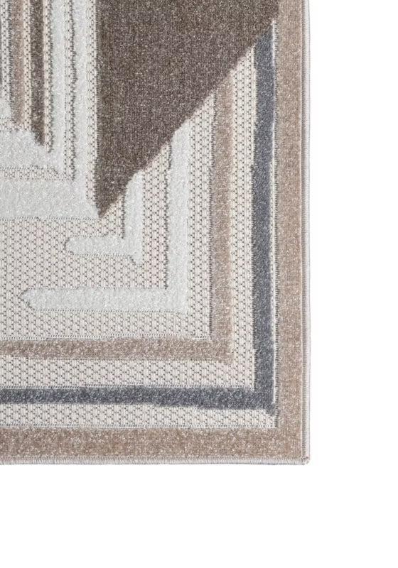 Udendørs Tæppe Fladvævet Beige Creme Geometrisk