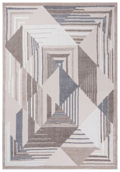 Udendørs Tæppe Fladvævet Beige Creme Geometrisk