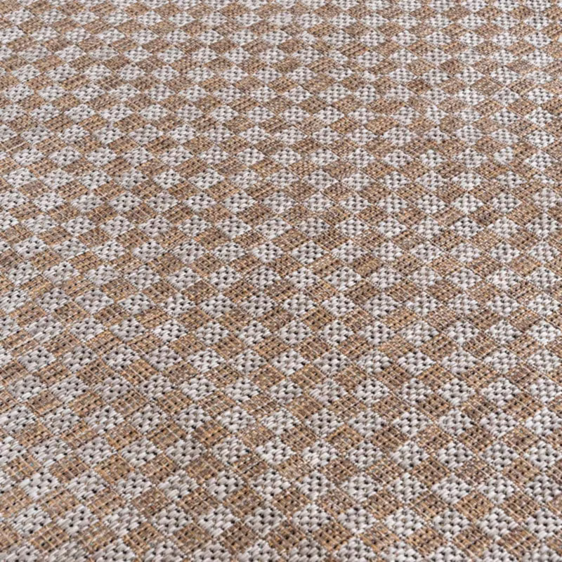 Udendørstæppe 200x200 cm Brun Grå