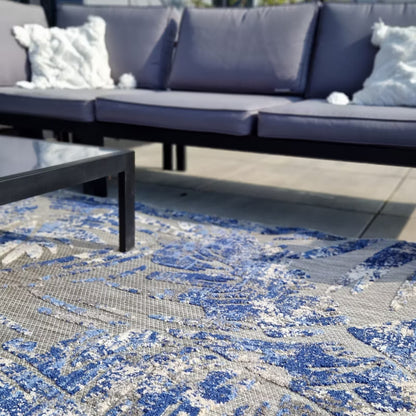 Udendørstæppe Aventura 160x230 cm Blå Grå