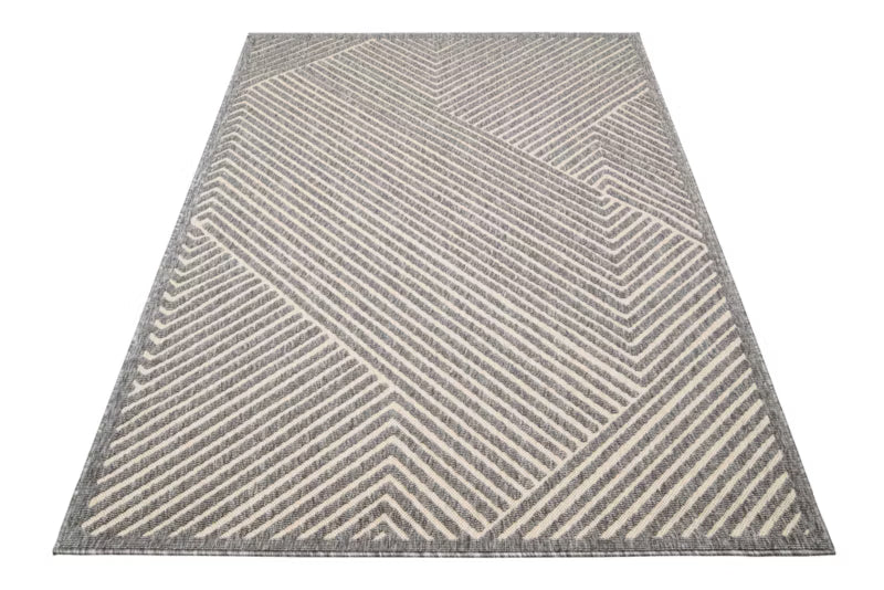 Udendørstæppe Cansas 200x300 cm Grå Geometrisk