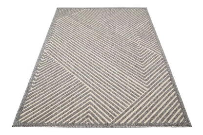 Udendørstæppe Cansas 200x300 cm Grå Geometrisk