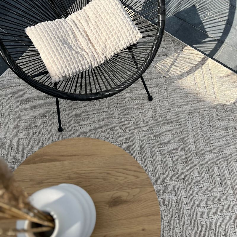 Udendørstæppe Cansas T932E Beige Kremet Geometrisk