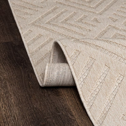 Udendørstæppe Cansas T932E Beige Kremet Geometrisk