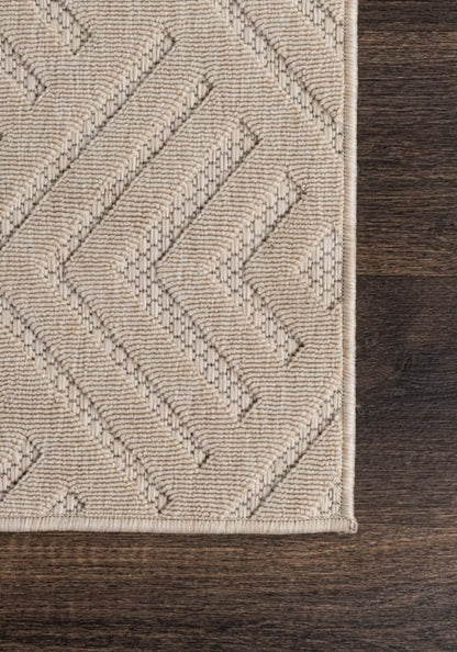 Udendørstæppe Cansas T932E Beige Kremet Geometrisk