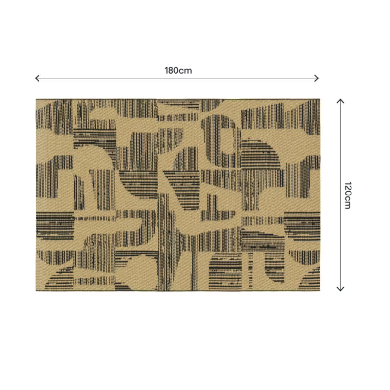 Udendørstæppe Malaita 120x180 cm Sort og Beige