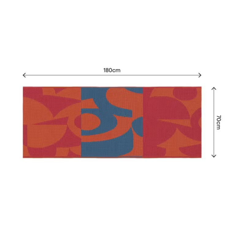 Udendørstæppe Malaita 70x180 cm Blå og Rød