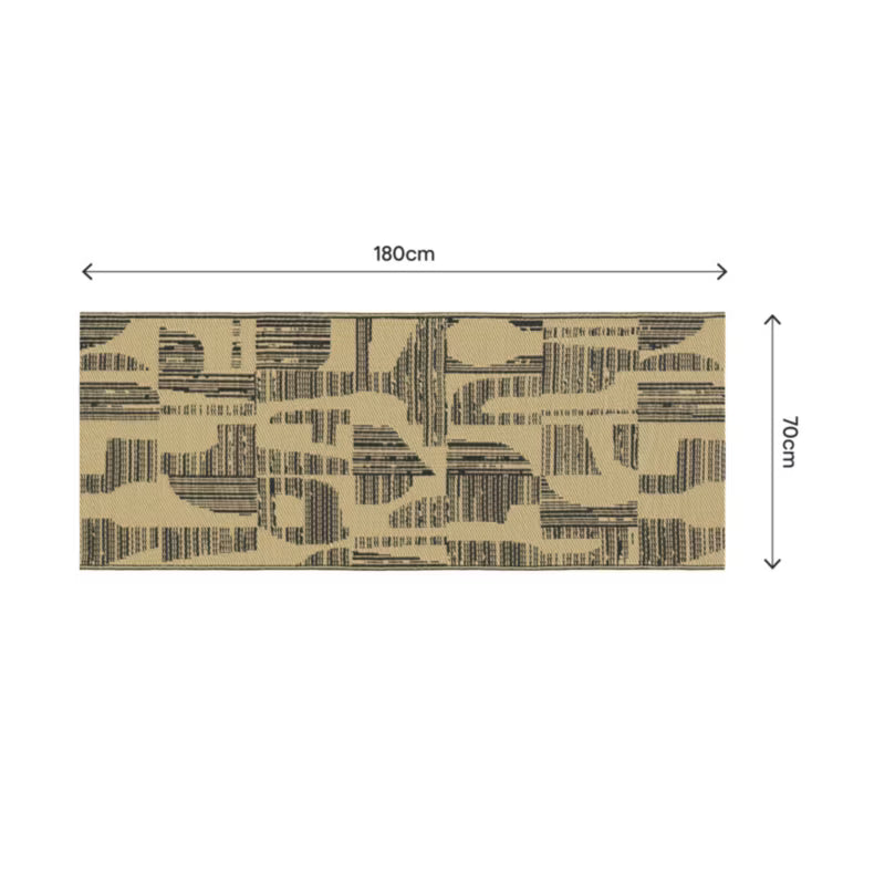 Udendørstæppe Malaita 70x180 cm Sort og Beige