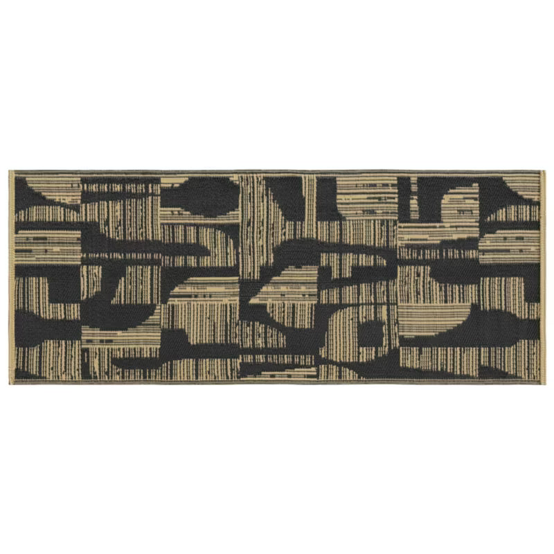 Udendørstæppe Malaita 70x180 cm Sort og Beige