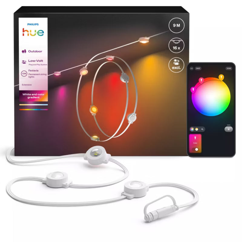 Udendørs Lyskæde Festavia 9 m 16 LED RGB IP65 Udvidelse