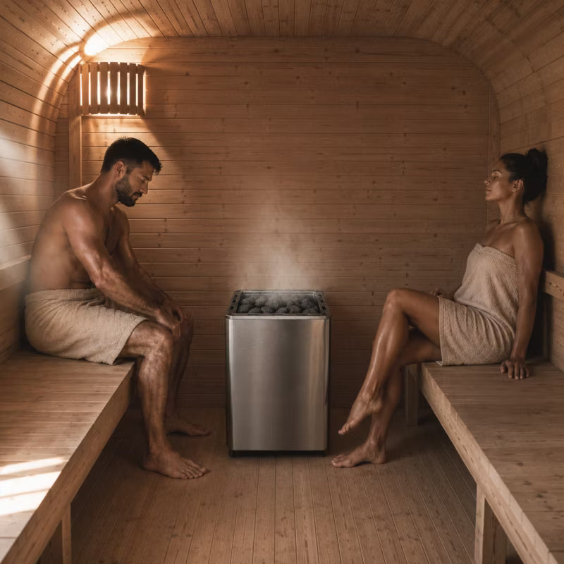 Udendørs Sauna 220x340 cm med Forrum og Ovn 18kW