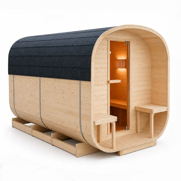 Udendørs Sauna Firkantet 220x340 cm med Forrum Gran