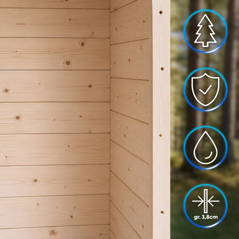 Udendørs Sauna Kvadratisk 240x220 cm Gran