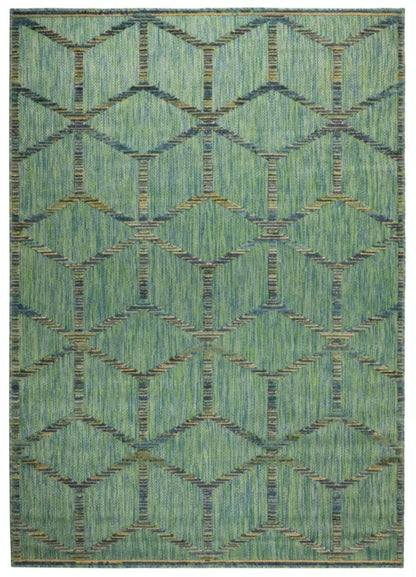 Udendørs Tæppe 160x230 cm Grøn Geometrisk