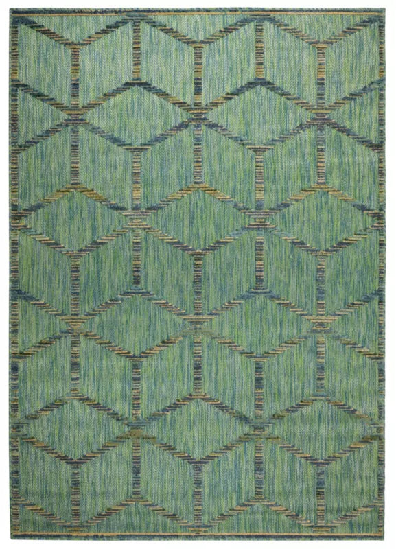 Udendørs Tæppe 160x230 cm Grøn Geometrisk