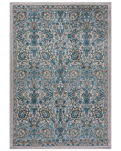 Udendørs Tæppe 200x300 cm Blå Orientalsk Mønster