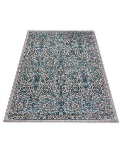 Udendørs Tæppe 200x300 cm Blå Orientalsk Mønster