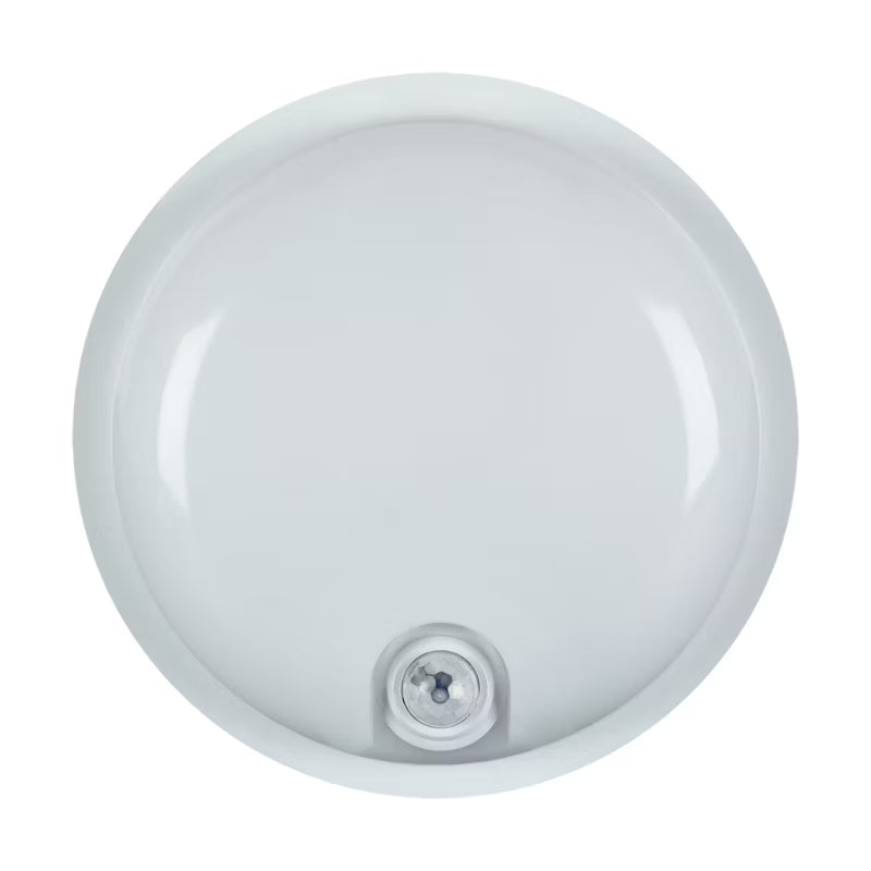 Udendørs Væglampe LED Rund 22 cm Hvid IP65 med Sensor