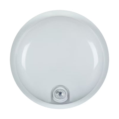Udendørs Væglampe LED Rund 22 cm Hvid IP65 med Sensor