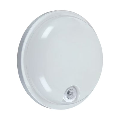 Udendørs Væglampe LED Rund 22 cm Hvid IP65 med Sensor