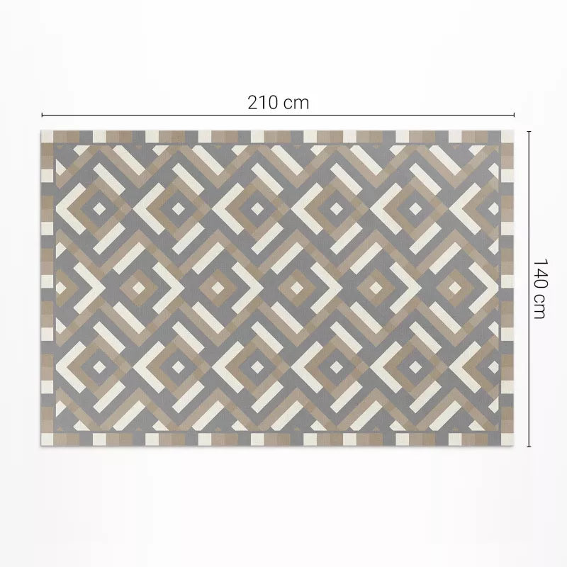 Udendørs Vinylgulvtæppe 140x210 cm Beige Geometrisk Mønster