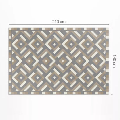Udendørs Vinylgulvtæppe 140x210 cm Beige Geometrisk Mønster