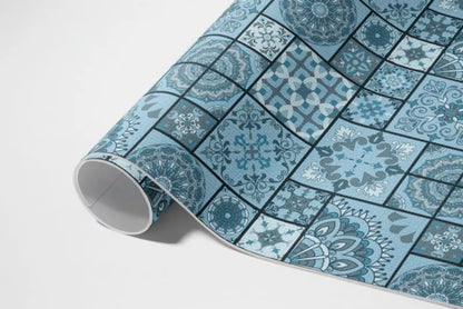 Udendørs Vinylgulvtæppe Mosaik 80x120 cm Blå