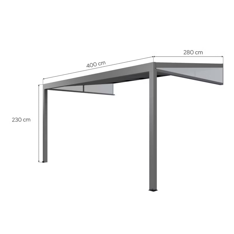 Udestue 4x2,8x2,3 m Antracit Aluminium
