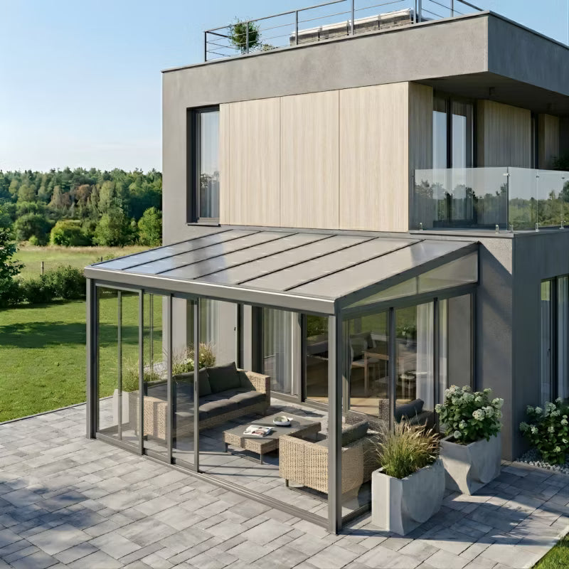 Udestue 4x2,8x2,3 m Antracit Aluminium