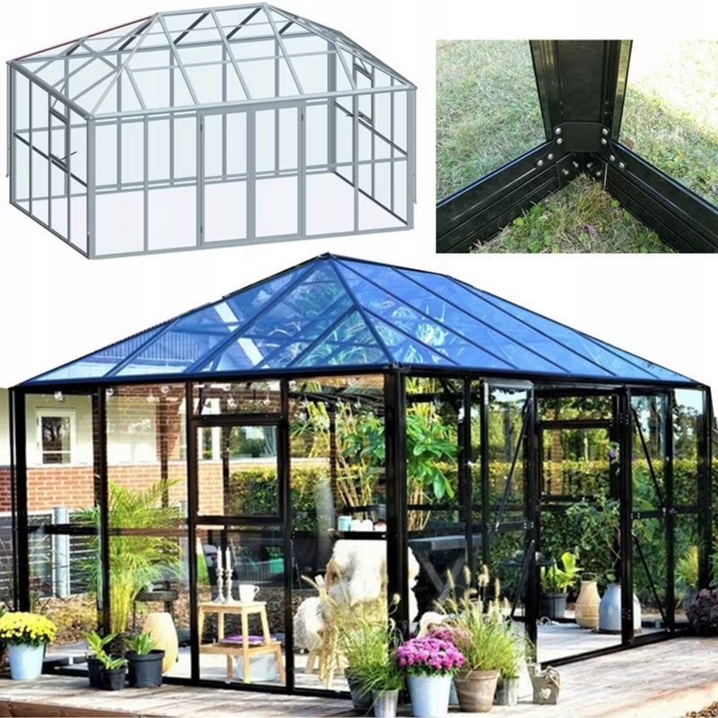 Udestue Broadway 436x295 cm Sort Glas og Polycarbonat